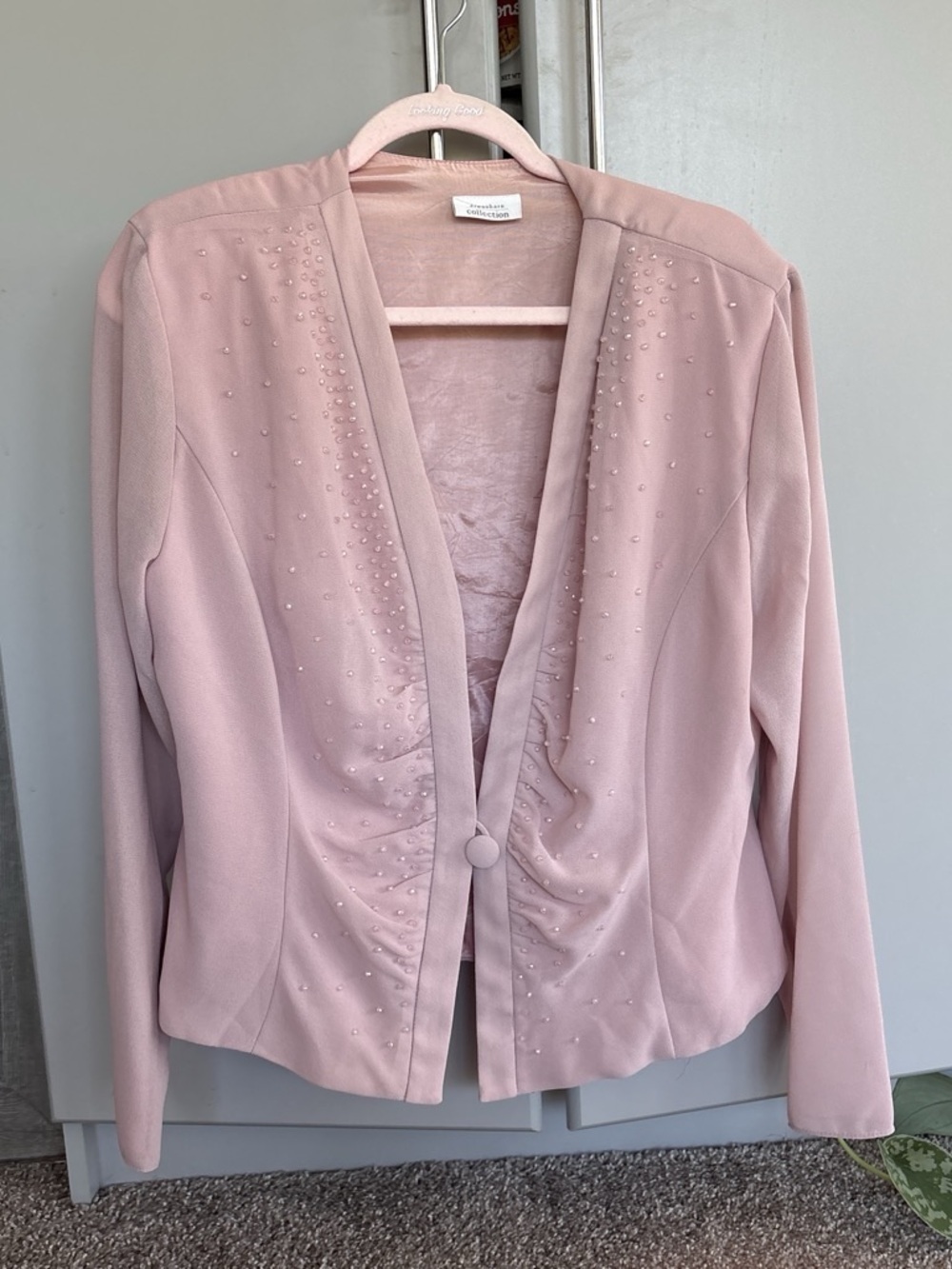 dressbarn collection Pink Embellished Blazer Like New